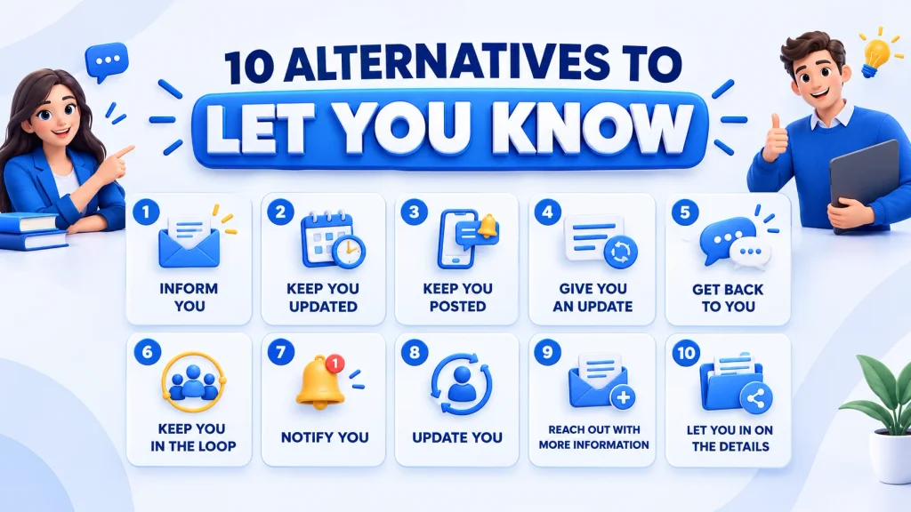 10 alternatives for another way to say let you know