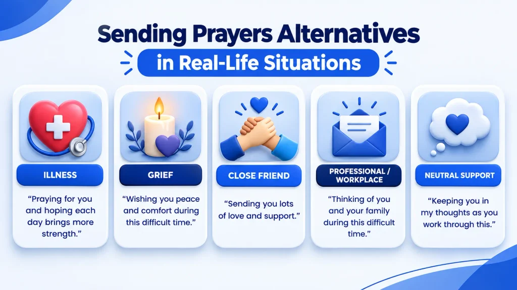 real life examples of alternatives to sending prayers