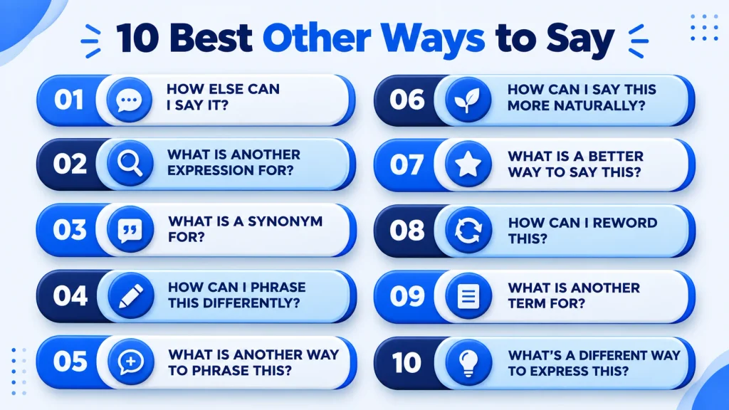 10 alternatives for what is another way to say