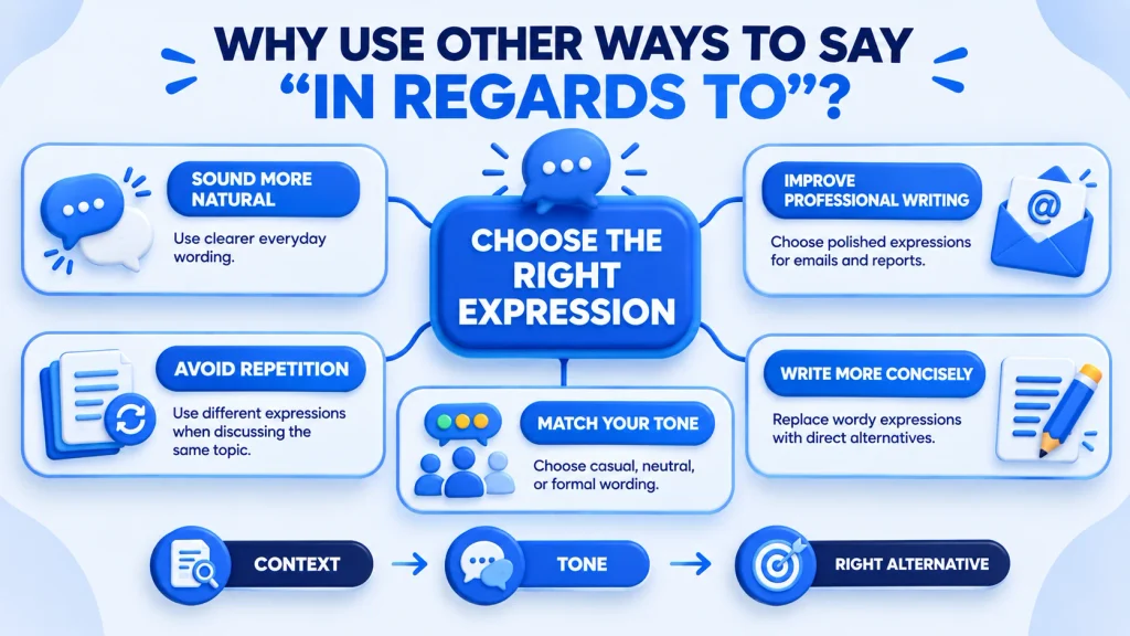why use other ways to say in regards to in professional communication