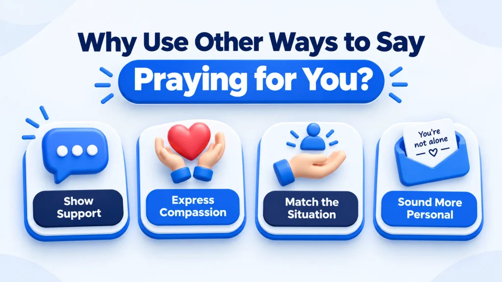 Why use other ways to say praying for you in supportive messages