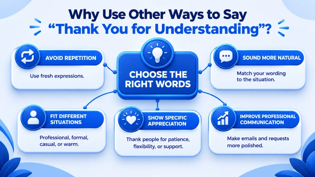why use other ways to say thank you for understanding