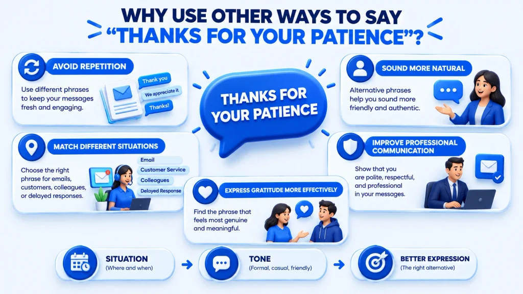 why use other ways to say thanks for your patience