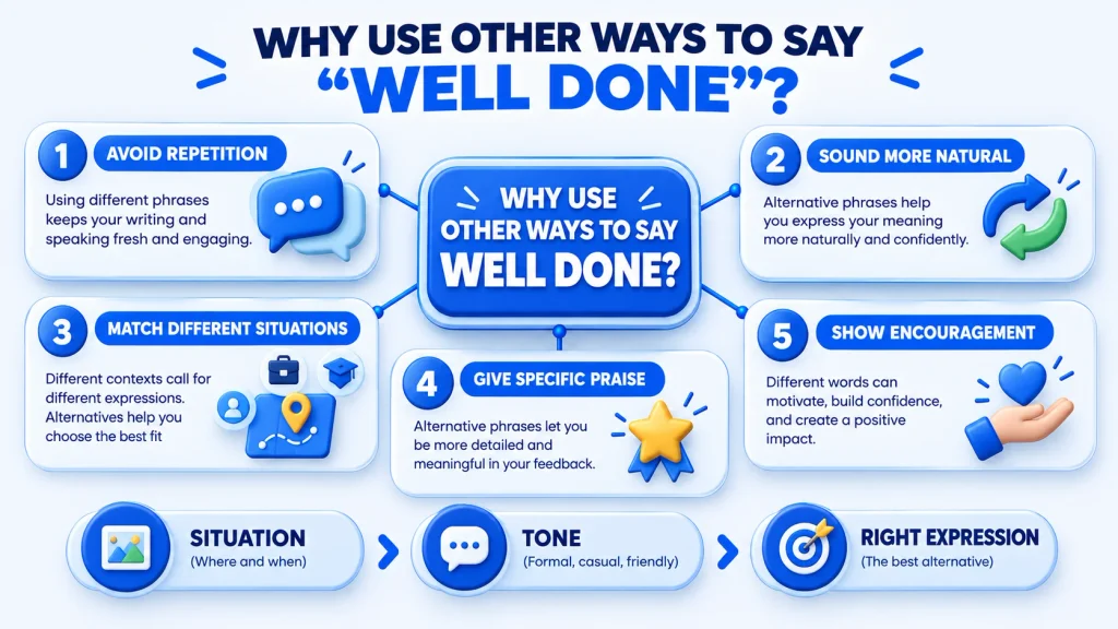Why use other ways to say well done in different situations